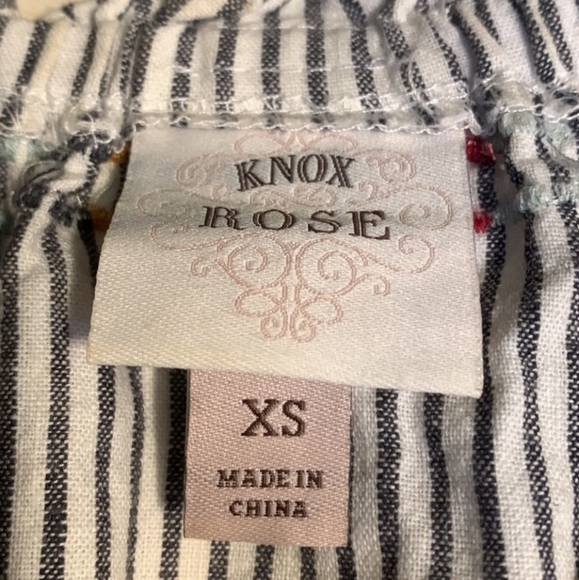 Knox Rose Womens Linen Off the Shoulder Stripped Mini Dress Size XS - Picture 4 of 7